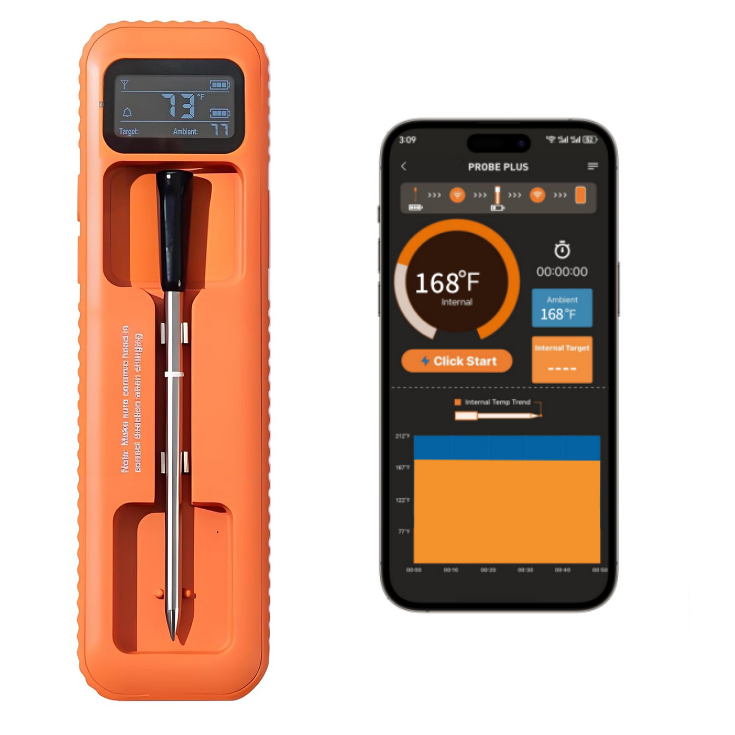 Finemold FM2115 Bluetooth Wireless Meat Thermometer Food Cooking Grill Oven BBQ Thermometers