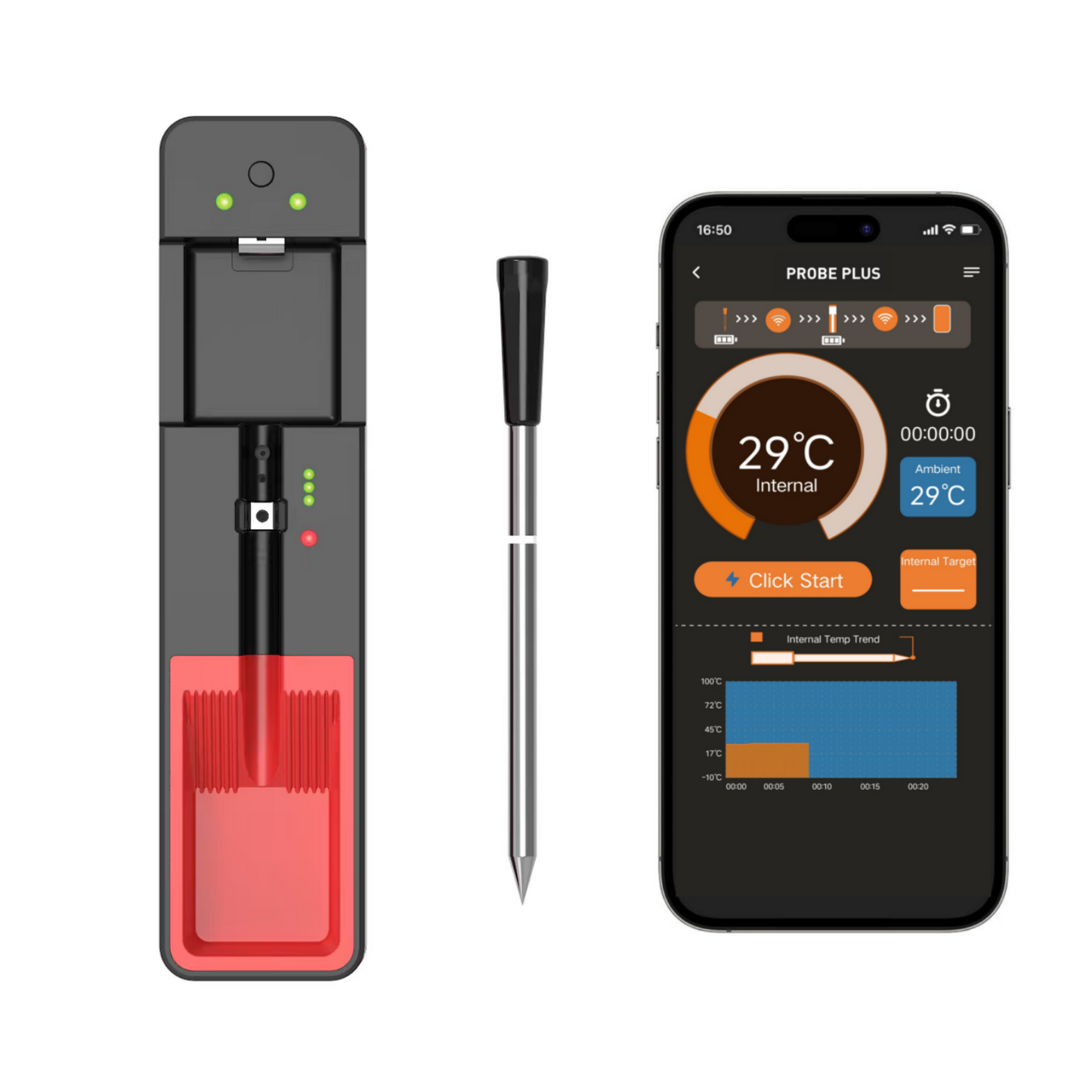 Finemold FM213 Wireless Bluetooth Meat Thermometer Food Thermometers For BBQ Grill Oven