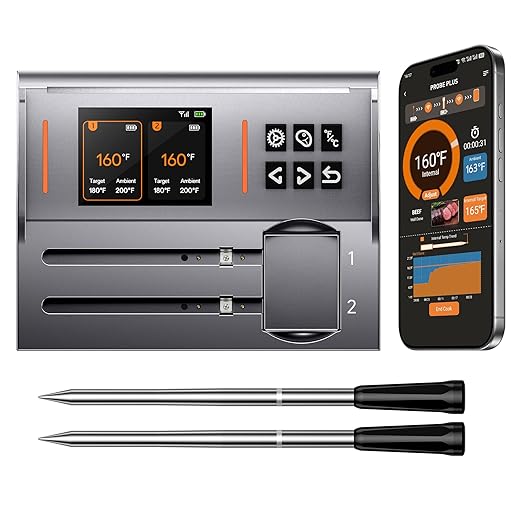 Finemold FM2209 2-Sonden Drahtloses Bluetooth-Fleischthermometer BBQ Ofen Grillthermometer