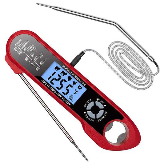 Finemold FM004-B 2in1 Folding Meat Thermometer Grill BBQ Oven Food Thermometers