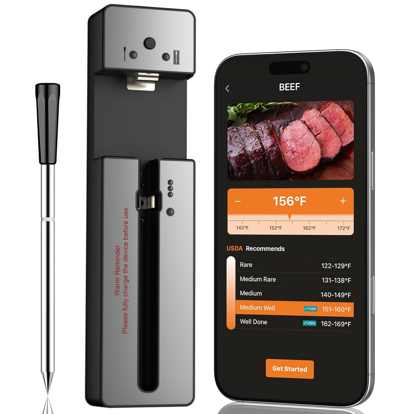 Finemold FM215 Bluetooth Wireless Meat Thermometer Grill Oven BBQ Cooking Food Thermometers